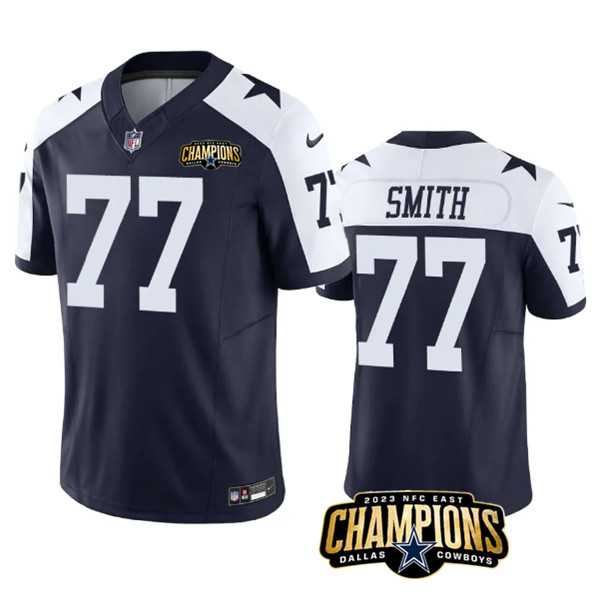 Men & Women & Youth Dallas Cowboys #77 Tyron Smith Navy White 2023 F.U.S.E. NFC East Champions Patch Stitched Jersey,We sell and wholesale Men & Women & Youth Dallas Cowboys #77 Tyron Smith Navy White 2023 F.U.S.E. NFC East Champions Patch Stitched Jersey on line form chian!